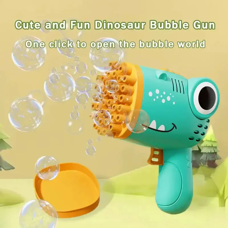 40 Hole Dinosaur Handheld Bubble Gun Fun Educational Toy