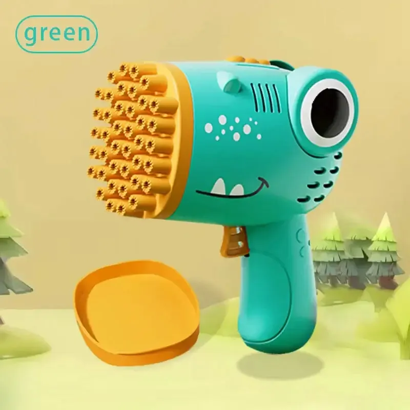 40 Hole Dinosaur Handheld Bubble Gun Fun Educational Toy
