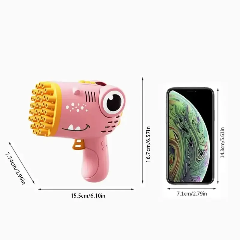 40 Hole Dinosaur Handheld Bubble Gun Fun Educational Toy