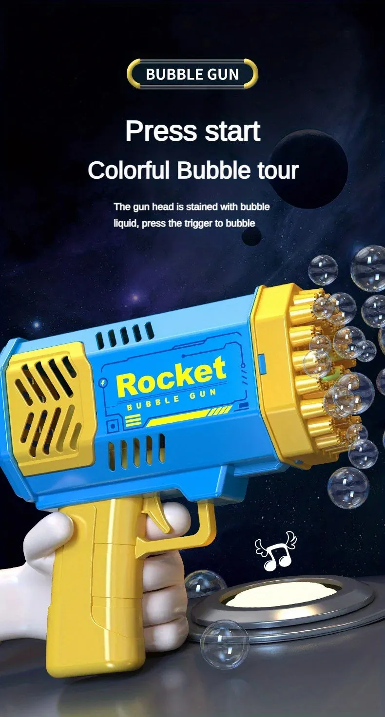 40 Hole Handheld Fully Automatic Space Light Bubble Machine Electric CHILDREN'S Toys without Battery without Bubble Water