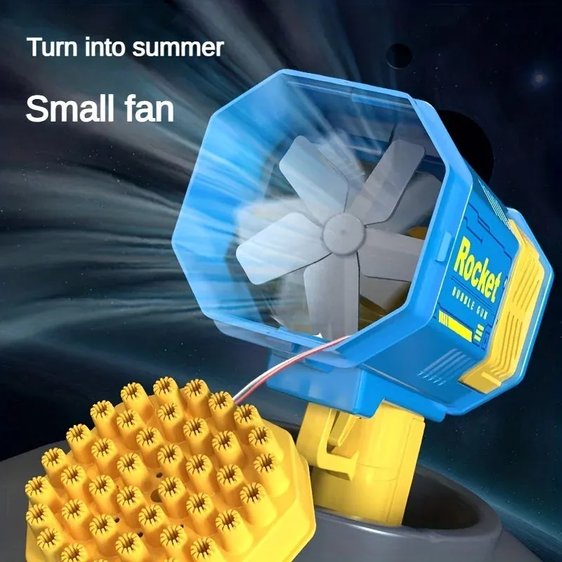 40 Hole Handheld Fully Automatic Space Light Bubble Machine Electric CHILDREN'S Toys without Battery without Bubble Water