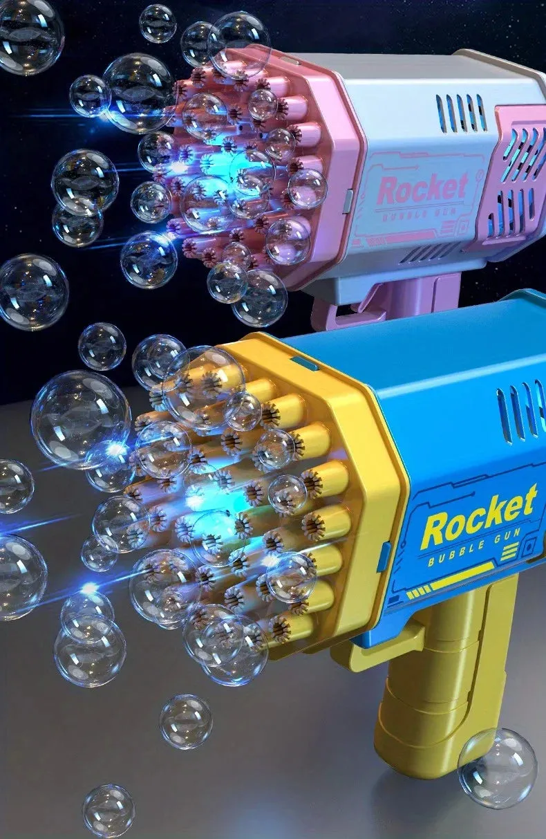 40 Hole Handheld Fully Automatic Space Light Bubble Machine Electric CHILDREN'S Toys without Battery without Bubble Water