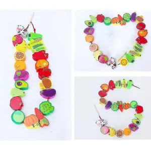 42 Pieces Of Animal Fruit Beaded Wooden Toddler Toys Beneficial Intellectual Bui