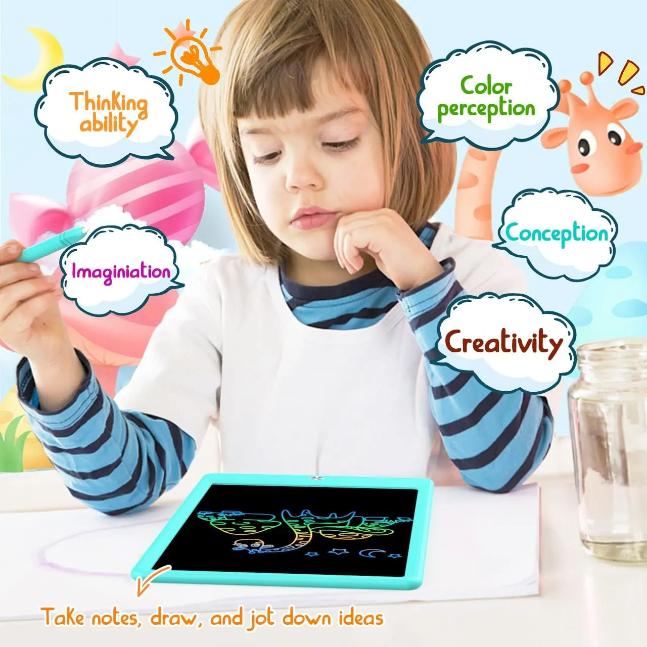 5 6 import snugly 7 8 Year Old Girls Boys (Blue) LCD Writing Tablet Doodle Board,12.5 inch Colorful Drawing Pad,Electronic Drawing Tablet, Drawing Pads,Travel Gifts for Kids Ages 3 4 