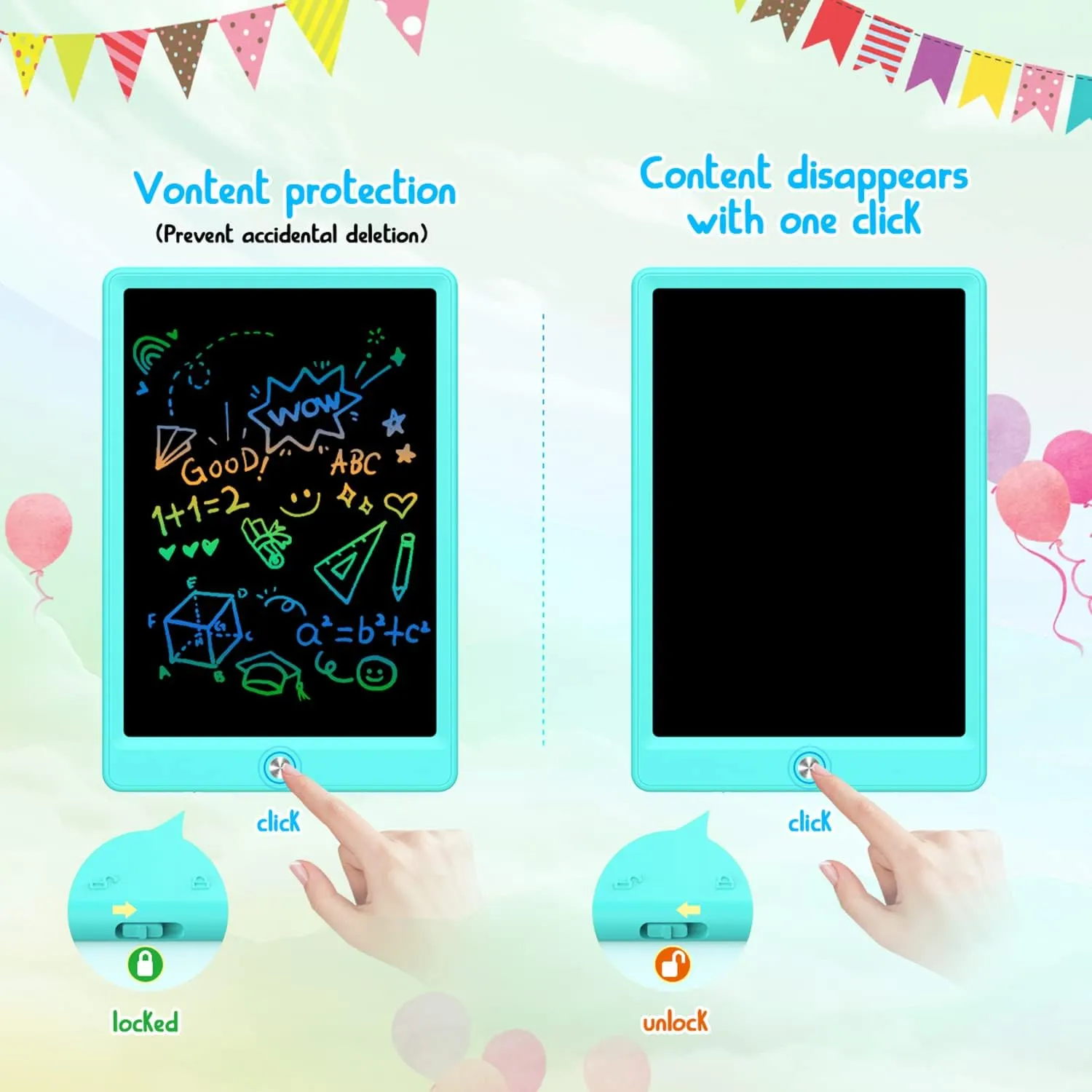 5 6 import snugly 7 8 Year Old Girls Boys (Blue) LCD Writing Tablet Doodle Board,12.5 inch Colorful Drawing Pad,Electronic Drawing Tablet, Drawing Pads,Travel Gifts for Kids Ages 3 4 