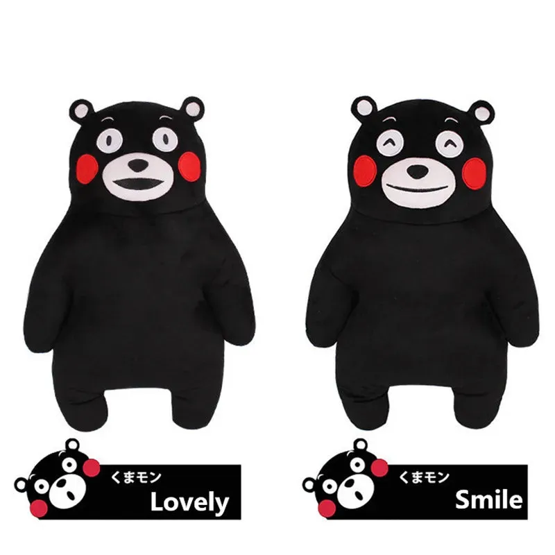 50CM Anime Japan Mascot Kumamon Bear Plush Pillow Adorable Doll 2Styles Cartoon Black Bear Soft Stuffed Animal Toys For Children