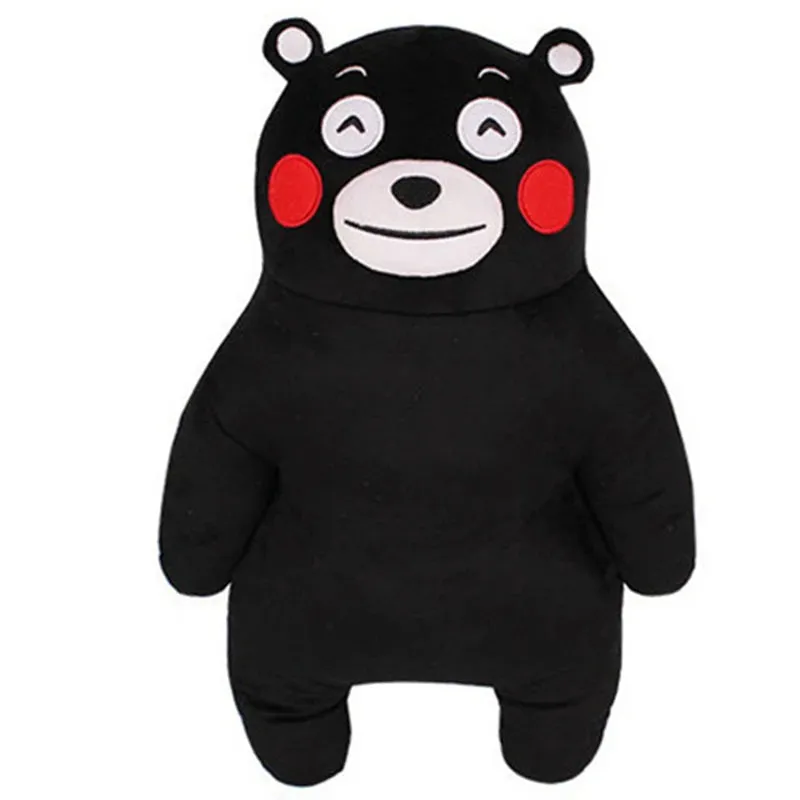 50CM Anime Japan Mascot Kumamon Bear Plush Pillow Adorable Doll 2Styles Cartoon Black Bear Soft Stuffed Animal Toys For Children