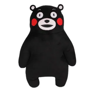 50CM Anime Japan Mascot Kumamon Bear Plush Pillow Adorable Doll 2Styles Cartoon Black Bear Soft Stuffed Animal Toys For Children