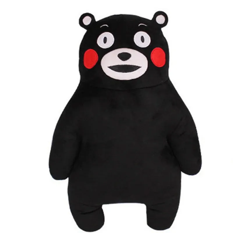 50CM Anime Japan Mascot Kumamon Bear Plush Pillow Adorable Doll 2Styles Cartoon Black Bear Soft Stuffed Animal Toys For Children