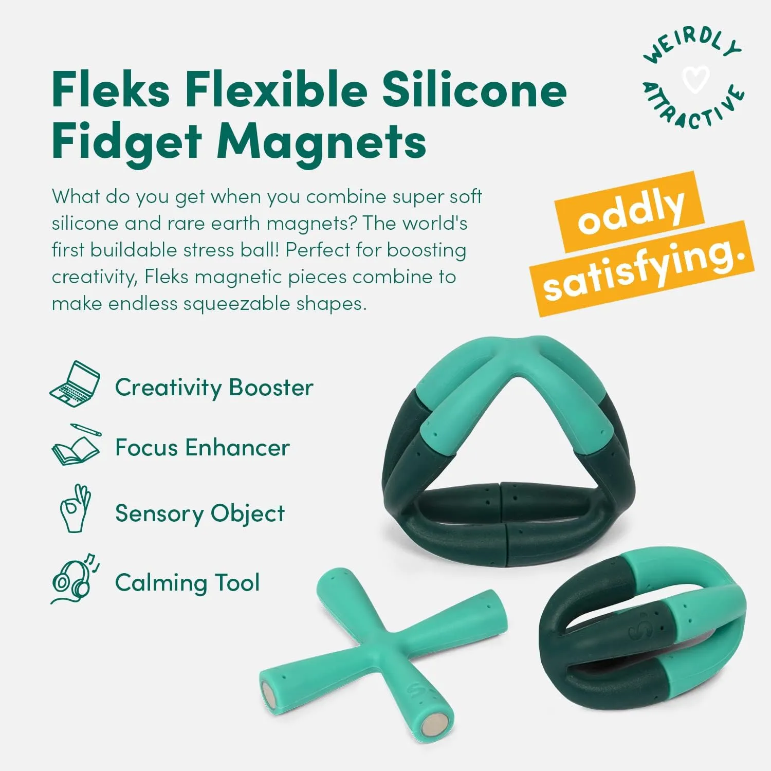 6-Piece Set, Evergreen moisten contingent anaerobic jellyfish moraine Speks Fleks Flexible Silicone Magnetic Fidget Toy - Fun Desk Toy for Adults & Teens 14  | Sensory Gadget, Stress Relief | 