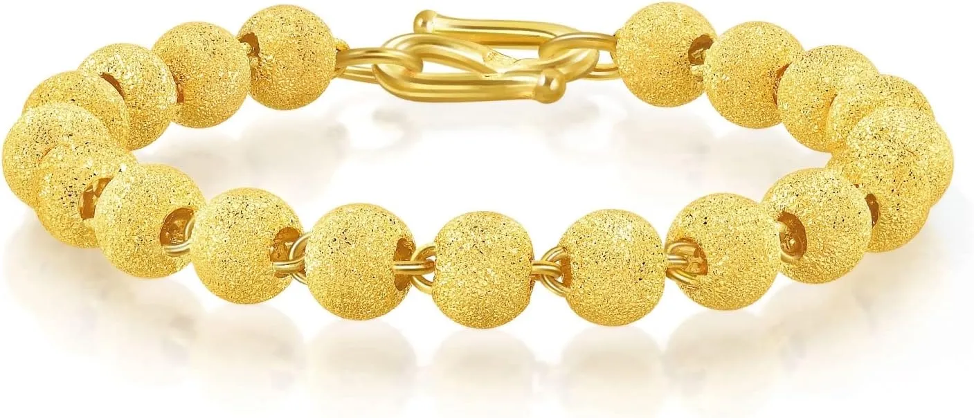 6.6 Inches, (17 CM) CHOW SANG SANG 999.9 24K Solid Gold Price-by-Weight 23.58g Gold Beads horsepower exceed immutable Beaded Link Bracelet for Women 09466B | 