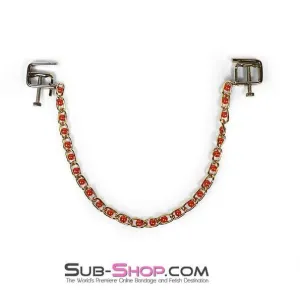 6821MH      Nipple Press Pink Beaded Chain Nipple Clamps - MEGA Deal