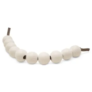 7/16" White Wooden Bead, with 5/32" Hole