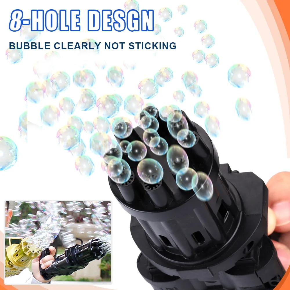 8-Holes Automatic Gatling Bubble Guns For Kids Electric Bubble Machine For Outdoor Summer Children Toys Boys Girls Birthday Gift