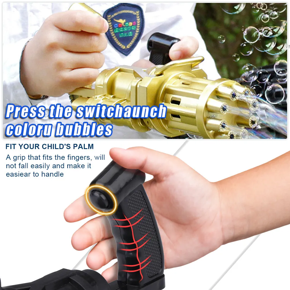 8-Holes Automatic Gatling Bubble Guns For Kids Electric Bubble Machine For Outdoor Summer Children Toys Boys Girls Birthday Gift