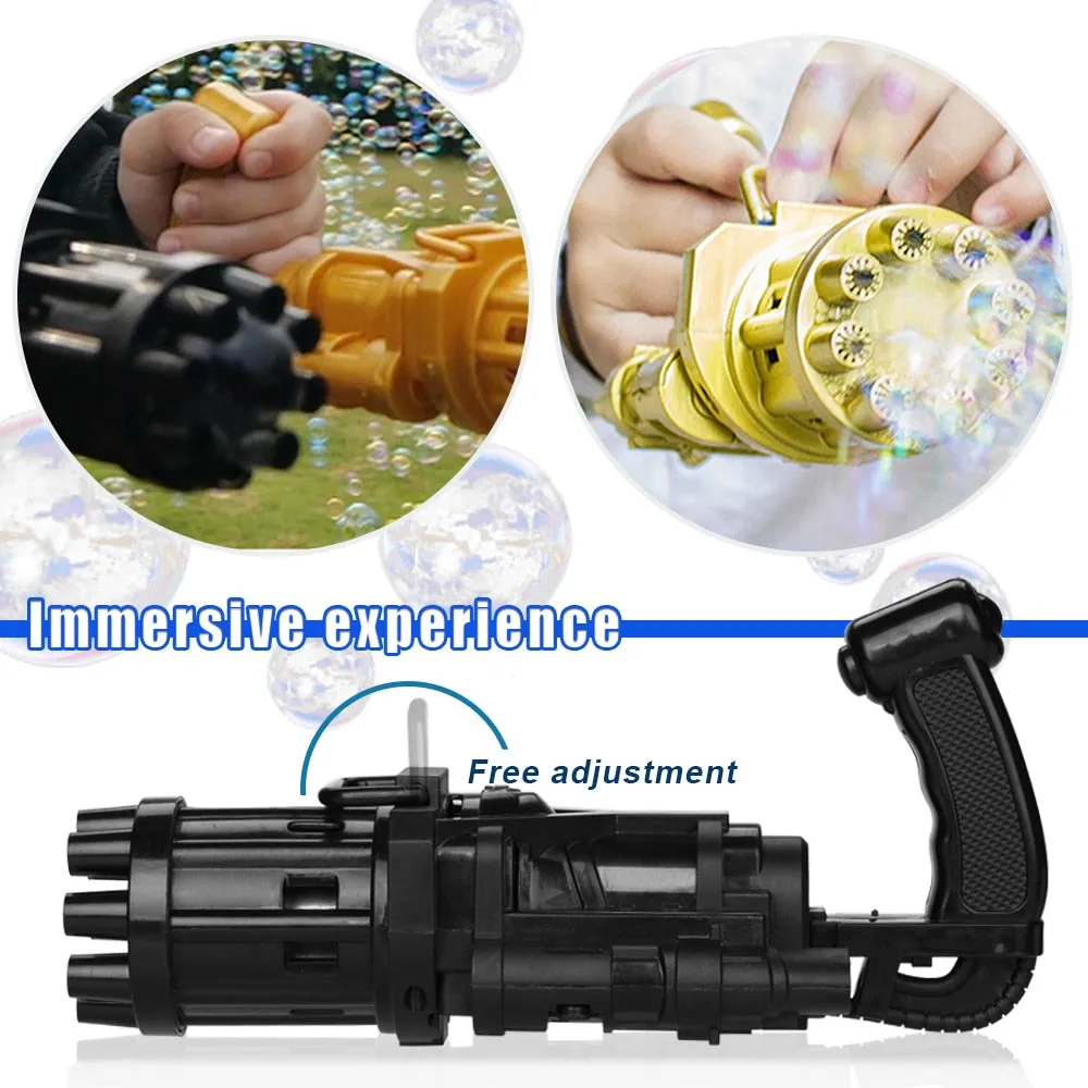 8-Holes Automatic Gatling Bubble Guns For Kids Electric Bubble Machine For Outdoor Summer Children Toys Boys Girls Birthday Gift