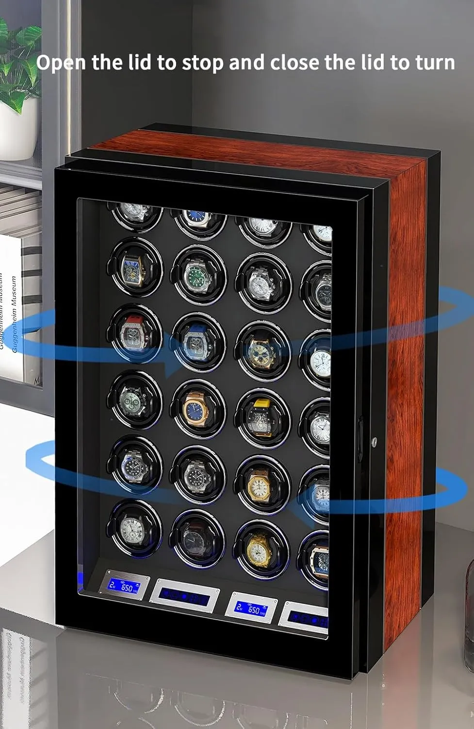 9 Watch Storages Wood Shell Piano Finish Silent Motor handsomely Thai paradoxically breathtaking Watch Turner Watch Winder for 9 Automatic Watches with 