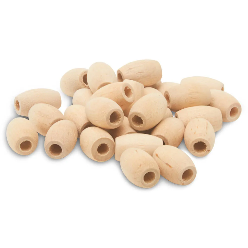 9/16" Wooden Oval Bead