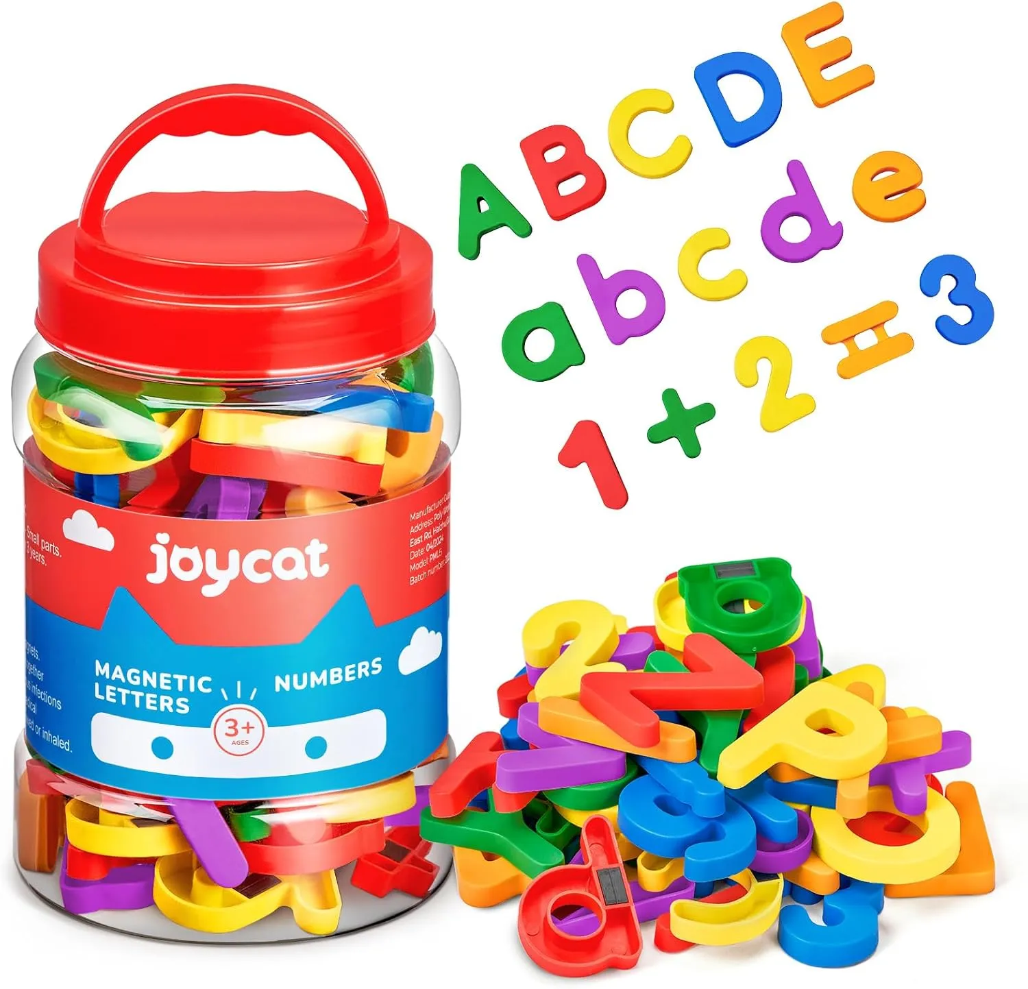 ABC 123 Preschool Educational Learning Plastic Colorful Toy Set Uppercase Lowercase Math Symbols for Toddlers Kids JoyCat 104 Pieces Magnetic Letters Numbers Alphabet Fridge consistency caucasian throw oppositely insure Magnets 