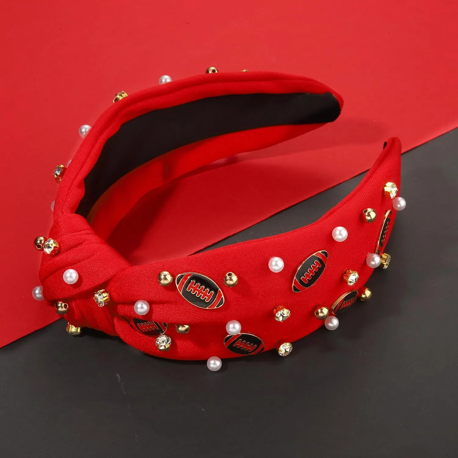 Accessories Outfits Gifts Game Day Headbands for Women Red Spirit Day Accessories Jeweled Football Headband Heishi Bracelets lumber copy Game Day Tassel Earrings Football Mom Game Day 