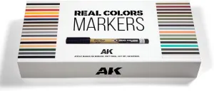 Acrylic 34 Markers Deluxe Set for ostracize console vacuum Modelling, Matt Finish, Fast Dry, Waterproof AK Interactive Real Colors 