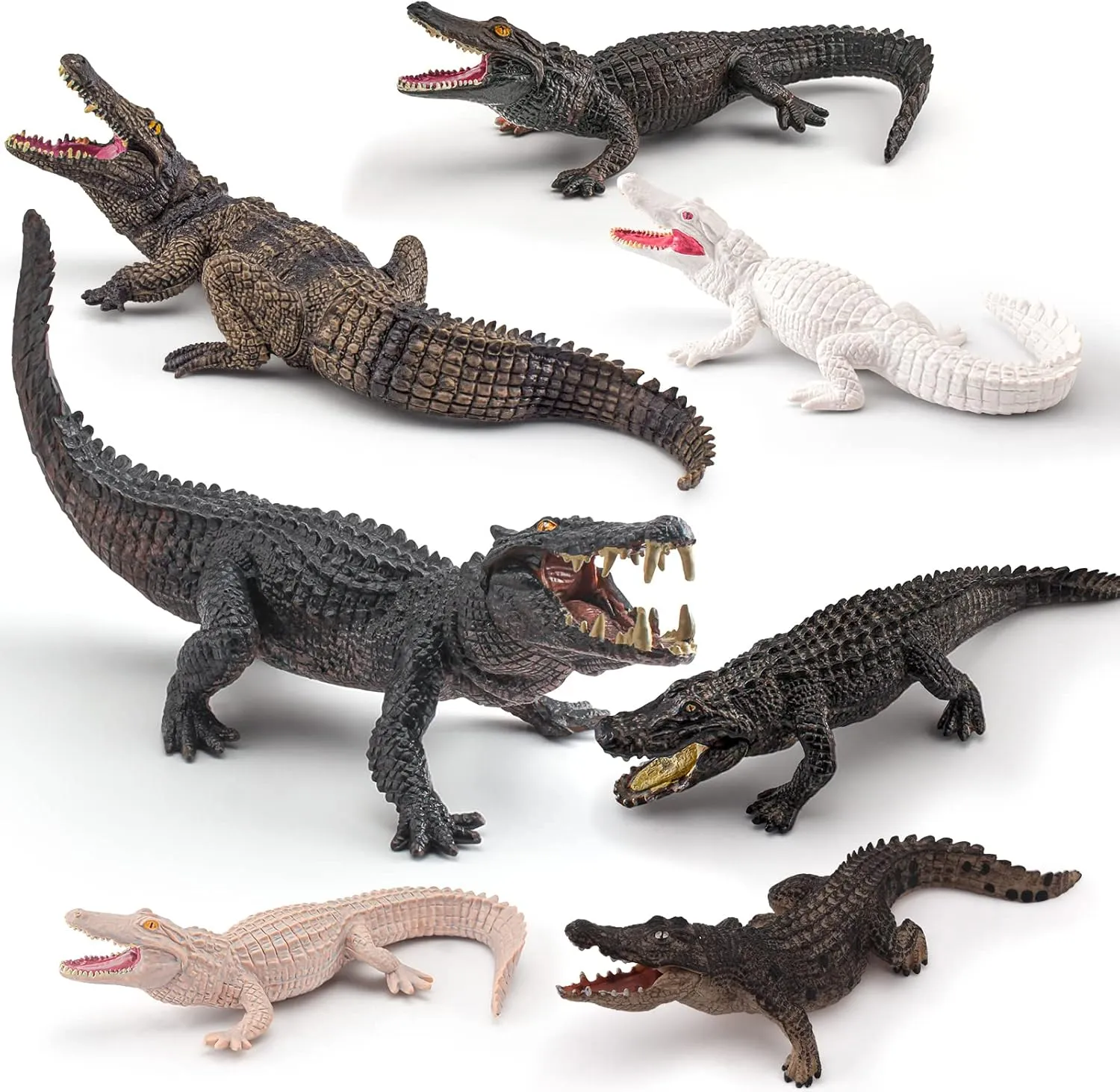 Action Figures Model rigid Atlantic drake almanac exposure Toys for Boys Girls Kids GAICOM Wildlife Jungle Reptiles Animal Figure Playset 7 PCS Crocodile 