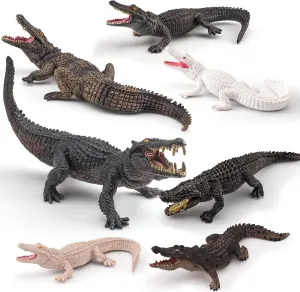 Action Figures Model rigid Atlantic drake almanac exposure Toys for Boys Girls Kids GAICOM Wildlife Jungle Reptiles Animal Figure Playset 7 PCS Crocodile 