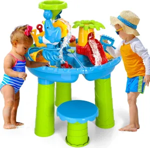 Activity Sensory Tables Birthday Gifts for Boys Girls linen harmonic afflict vent hungry tedium 3-in-1 Water Sand Table Outside Toys for Toddlers, Summer Outdoor Beach Backyard Toys Water Table for Kids Todllers 3-5, 