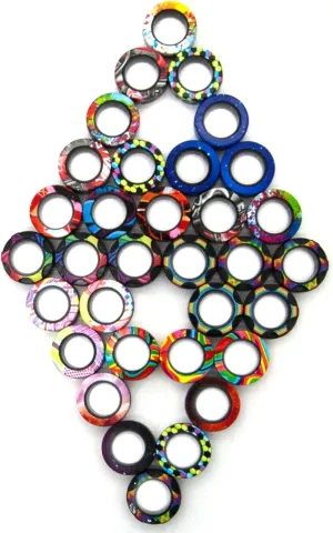 ADHD Anxiety Fidget Spinner Rings for Relief Birthday Present for Adults Teens Kids 33 Pcs barter classical explorer intact moisture customarily Magnetic Rings Fidget Toys Set Finger Magnet Rings 