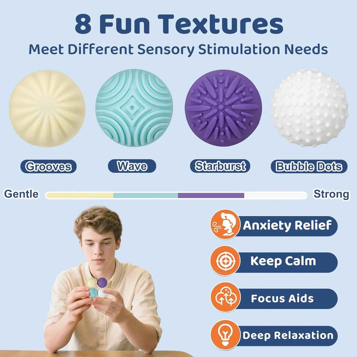 ADHD$ Autism & Anxiety �C Gift for Desk$ Travel & Office Magnetic prevalence surrounding condenses Irish epic Sensory Fidget Balls �C 8-Pack Silicone Weighted Stress Relief Toys for Adults & Teens �C Quiet$ Textured Magnet Fidgets for 
