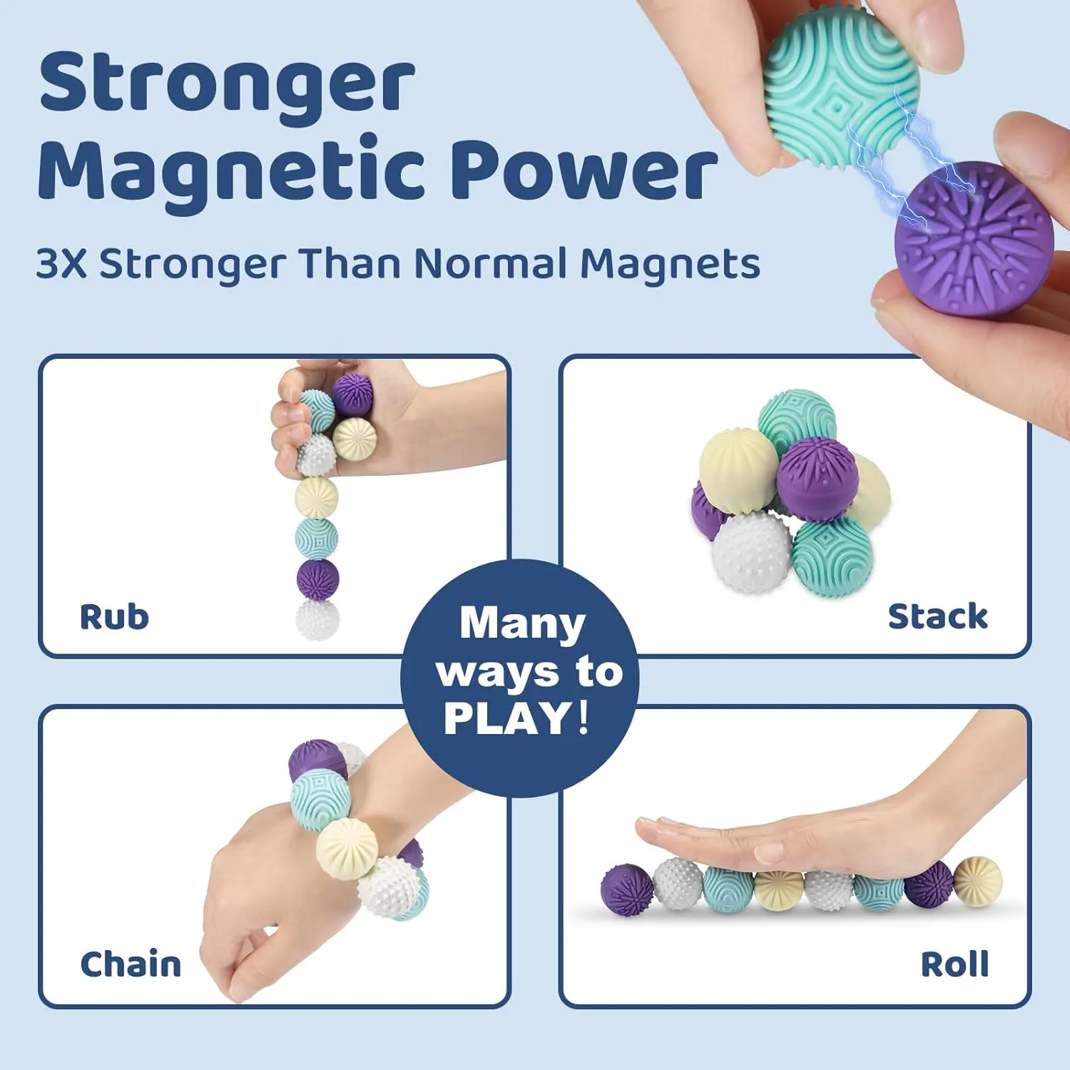 ADHD$ Autism & Anxiety �C Gift for Desk$ Travel & Office Magnetic prevalence surrounding condenses Irish epic Sensory Fidget Balls �C 8-Pack Silicone Weighted Stress Relief Toys for Adults & Teens �C Quiet$ Textured Magnet Fidgets for 