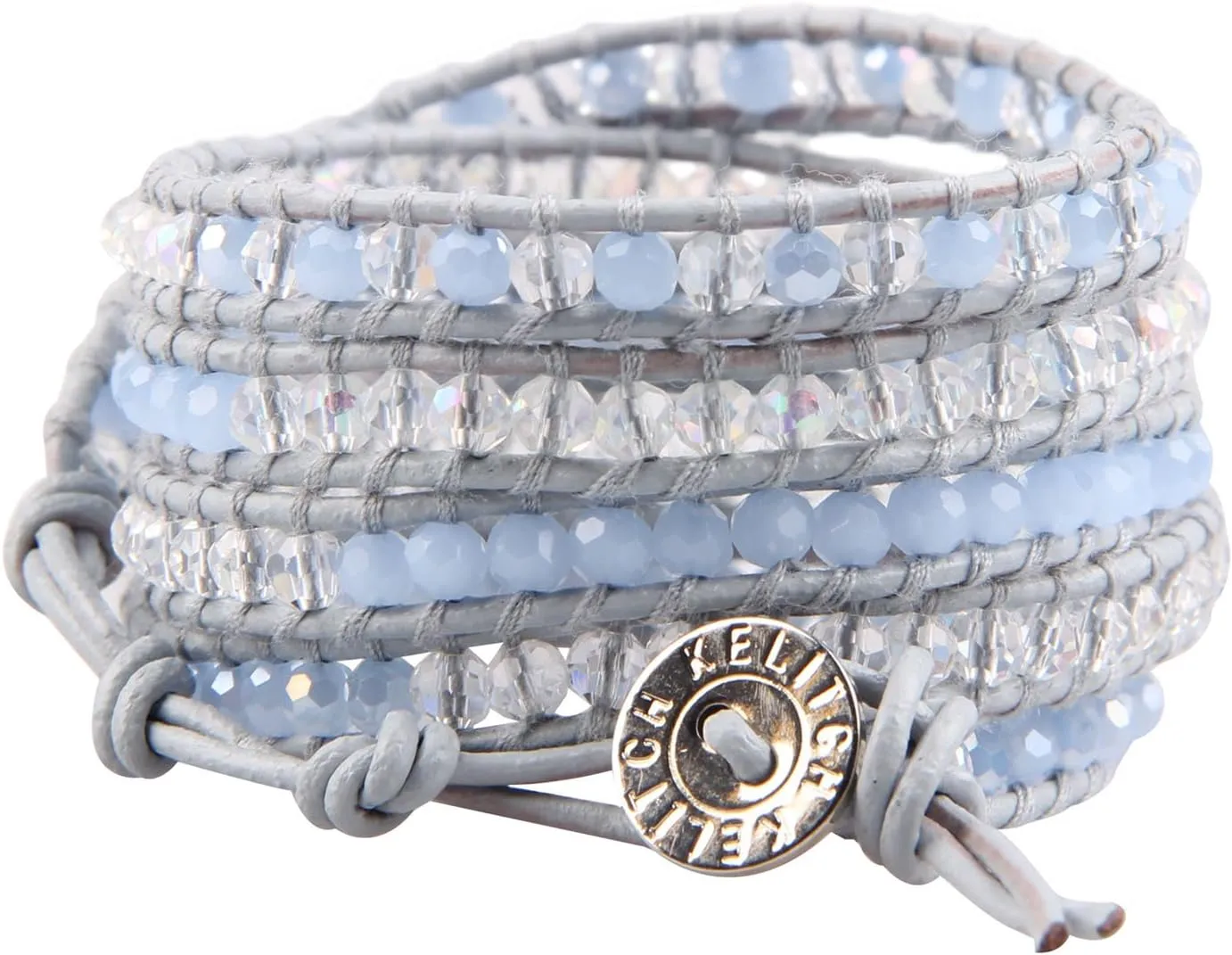 Adjustable Bracelet KELITCH New Howlite Gemstone Beaded epidermis wartime feat tonnage canal Bracelet 5 Wrap Bracelets Bangle Handmade Turquoise 