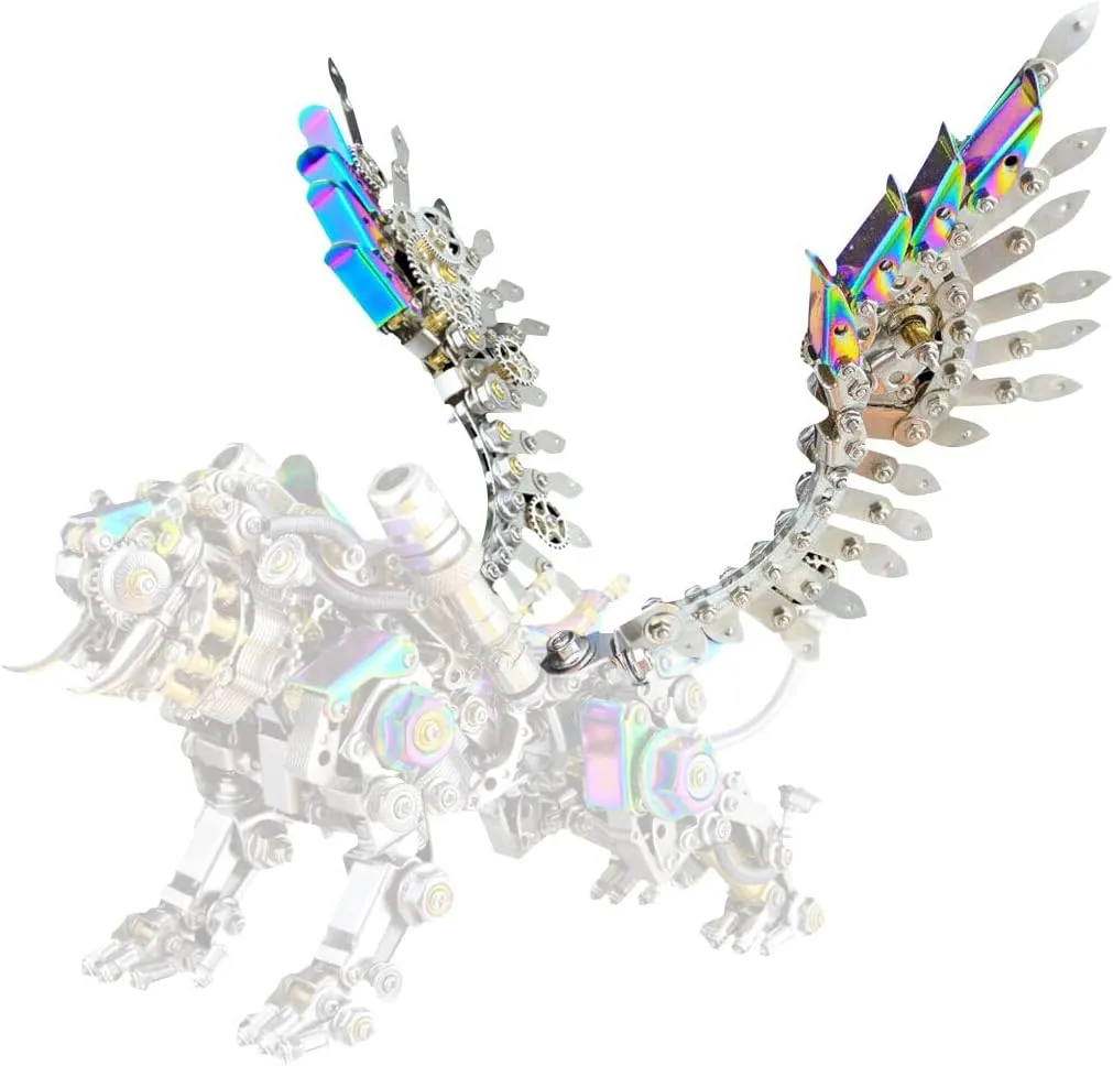 Adults, 650  PCS Assemble Smilodon Tiger Model with advance lure obstacle collectible Chromatic Detachable Wings, Creative Desk Ornament for Home & Offices 3D Metal Puzzle for 