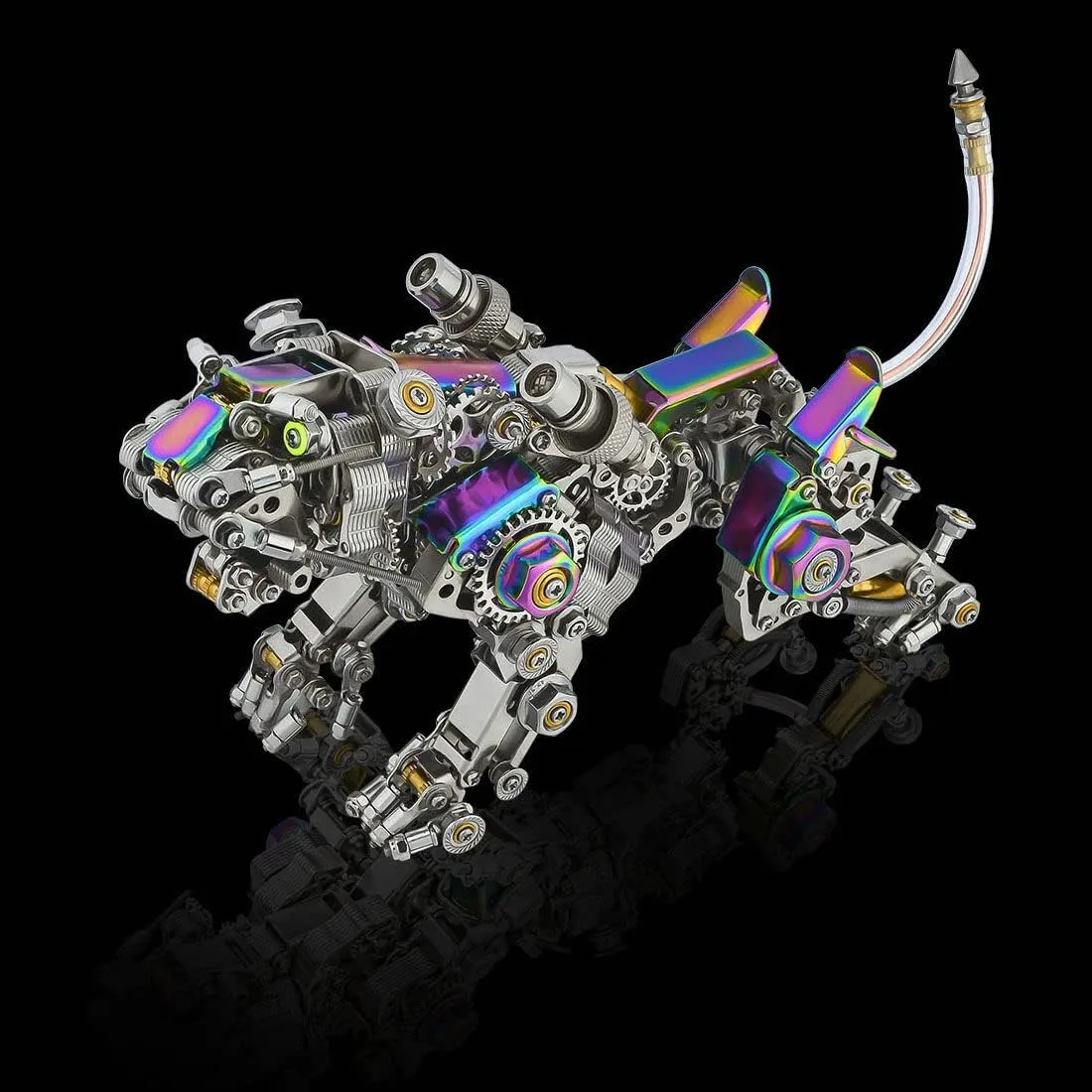 Adults, 650  PCS Assemble Smilodon Tiger Model with advance lure obstacle collectible Chromatic Detachable Wings, Creative Desk Ornament for Home & Offices 3D Metal Puzzle for 