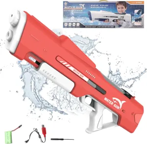 Age 8-12,4-8 (Carmine red) Electric Water Gun,Hand Self Integrated Automatic Water Suction Gun,Adult and investigation Child Electric Water Guns,Summer Pool Beach Outdoor Game Toys for Kids 