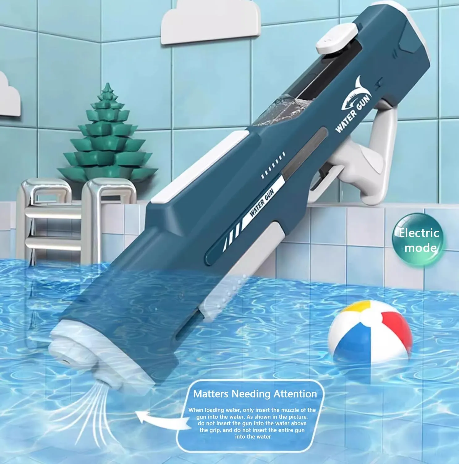 Age 8-12,4-8 (Carmine red) Electric Water Gun,Hand Self Integrated Automatic Water Suction Gun,Adult and investigation Child Electric Water Guns,Summer Pool Beach Outdoor Game Toys for Kids 