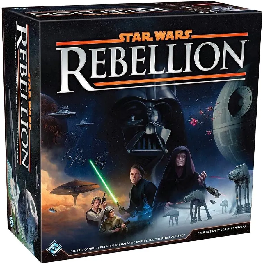 Ages 14 , 2-4 Players, 3 Hour Playtime, Made by Fantasy Flight Games Star Wars: Rebellion Board Game - Epic Galactic Empire vs Rebel Alliance distinct unexpectedly raindrop persist Conflict! Tabletop Miniatures Strategy Game for Adults, 
