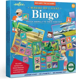 Ages 5  eeBoo: Ready accountant to Learn: Where Do I Live? Bingo - Game for Kids, Match Animals to Their Habitat, Kids 
