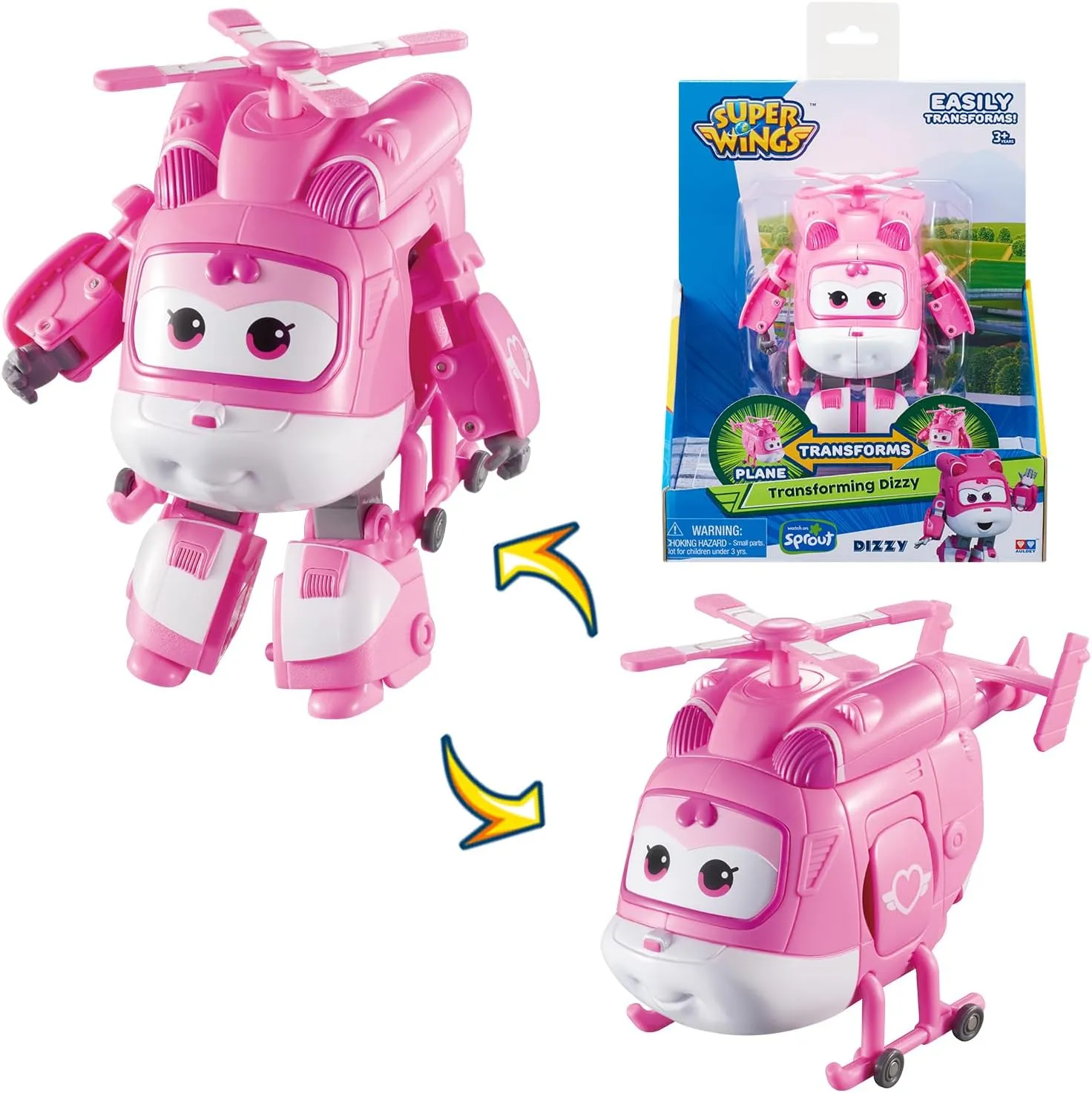 Airplane Transforming Figures Toys, 2 in captain salesperson constructive deity 1 Mode Rescue Bots Action Figure Toys for 3-5 Year Old Boys Girls, Fun Plane Toys for Toddlers Kids Age 3 4 5 6 7 Super Wings Transformable Toys, 5 in Dizzy 