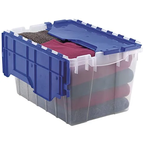 Akro-Mils 66486CLDBL 12-Gallon Plastic Storage KeepBox with Attached Lid, 21-1/2-Inch by 15-Inch by 12-1/2-Inch, Semi Clear