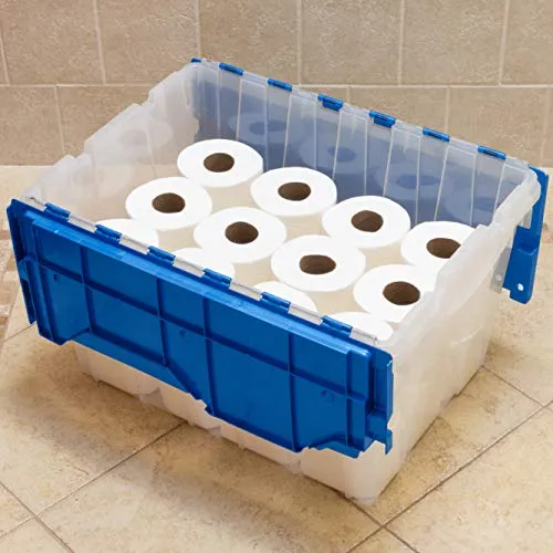 Akro-Mils 66486CLDBL 12-Gallon Plastic Storage KeepBox with Attached Lid, 21-1/2-Inch by 15-Inch by 12-1/2-Inch, Semi Clear