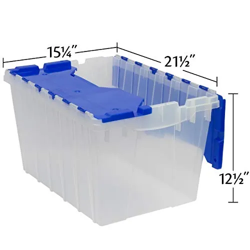 Akro-Mils 66486CLDBL 12-Gallon Plastic Storage KeepBox with Attached Lid, 21-1/2-Inch by 15-Inch by 12-1/2-Inch, Semi Clear