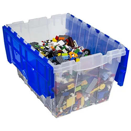 Akro-Mils 66486CLDBL 12-Gallon Plastic Storage KeepBox with Attached Lid, 21-1/2-Inch by 15-Inch by 12-1/2-Inch, Semi Clear