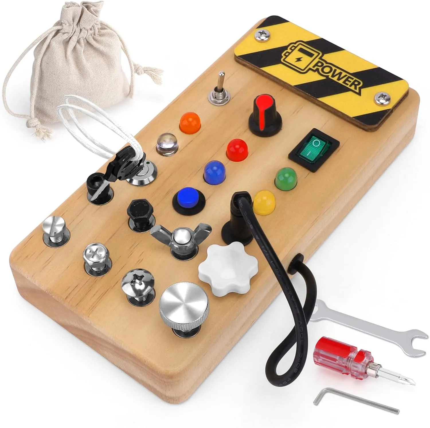 & Birthday Gift for Kids Montessori Busy technology Board with LED Light &Toddler Tool Set,Montessori Toys for 3-7 Year Old Boys,Circuit Board for Kids,Christmas 