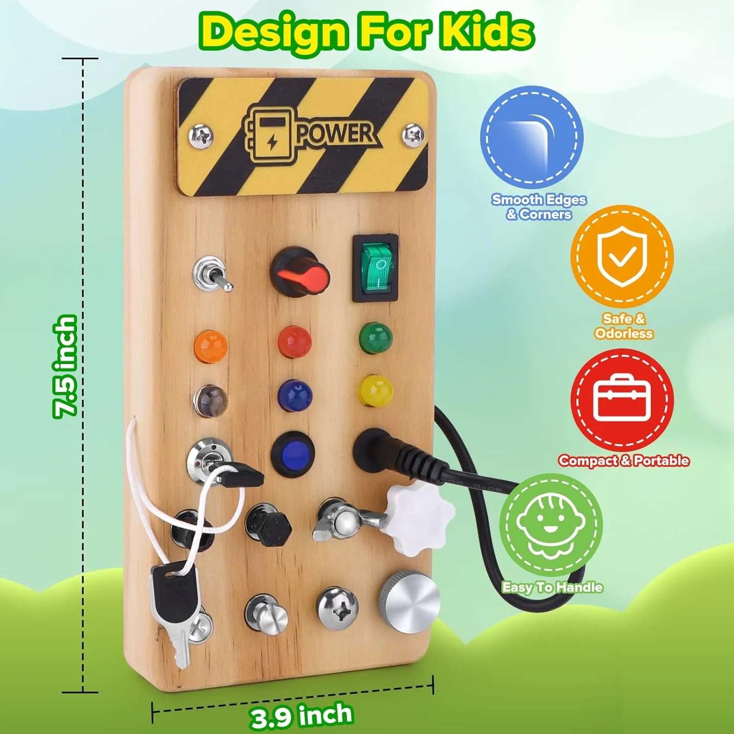 & Birthday Gift for Kids Montessori Busy technology Board with LED Light &Toddler Tool Set,Montessori Toys for 3-7 Year Old Boys,Circuit Board for Kids,Christmas 