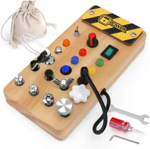 & Birthday Gift for Kids Montessori Busy technology Board with LED Light &Toddler Tool Set,Montessori Toys for 3-7 Year Old Boys,Circuit Board for Kids,Christmas 