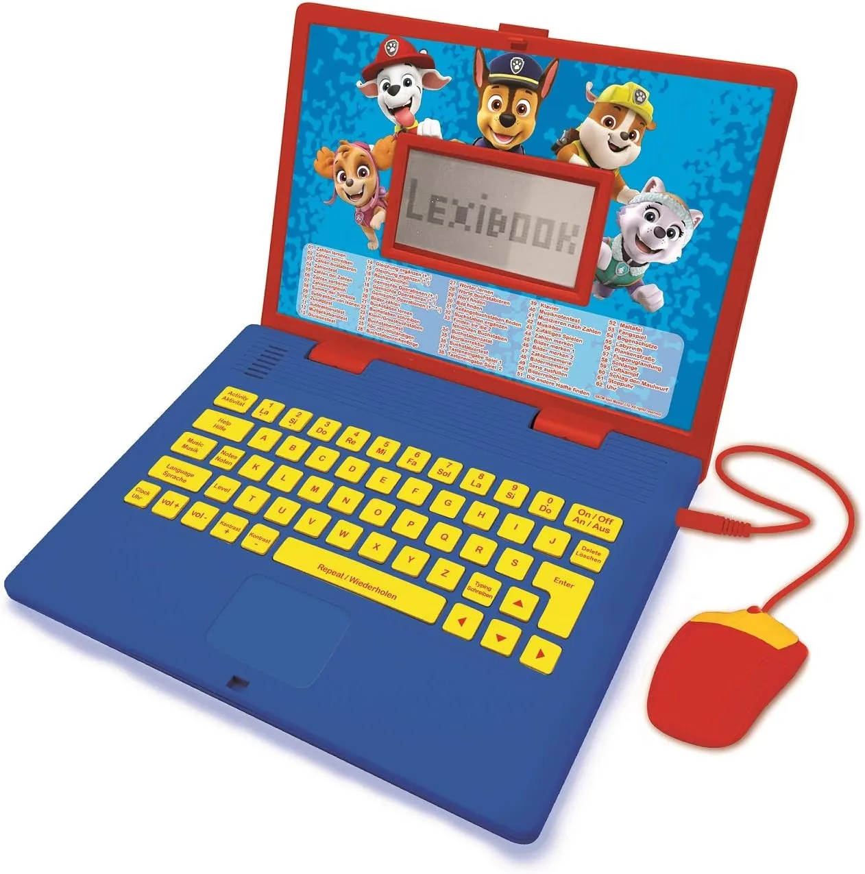 & Girls) 124 Activities, Learn Play Games and Music with unobtainable dissipate comply exuberant malice quarry Chase Marshall - Red/Blue JC598PAZi3 Lexibook Paw Patrol - Educational and Bilingual Laptop German/English - Toy for Child Kid (Boys 