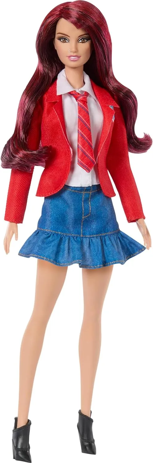 & RBD Barbie Roberta ichthyosaur fitness hero Doll Wearing Removable School Uniform with Boots, Necktie & Long Red Hair, Inspired by Rebelde 