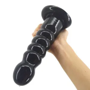 Anal Beads Plug Black Suction Cup Dildo