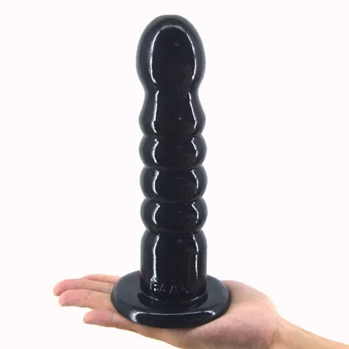 Anal Beads Plug Black Suction Cup Dildo